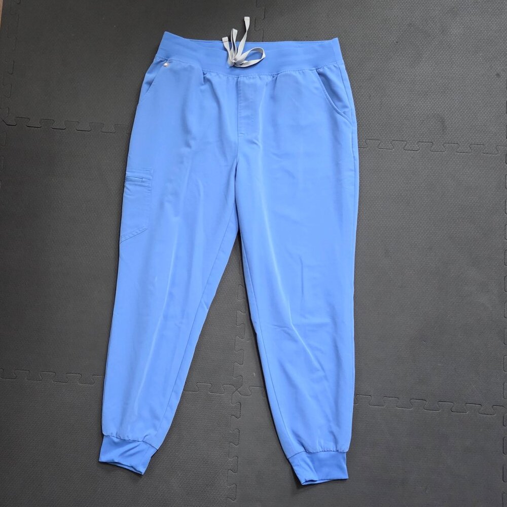 Figs Zamora High Waisted jogger scrub pants ceil blue size XL